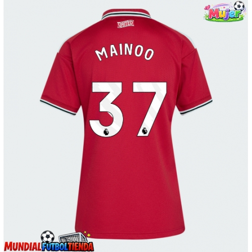 Camiseta Manchester United Kobbie Mainoo #37 Primera Equipación Replica 2026-27 para mujer mangas cortas